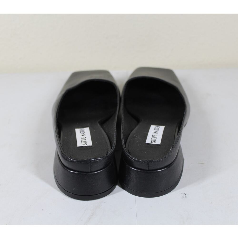 Steve Madden Vanessa Square Toe Mule Black Leather Size 10 - Picture 3 of 5